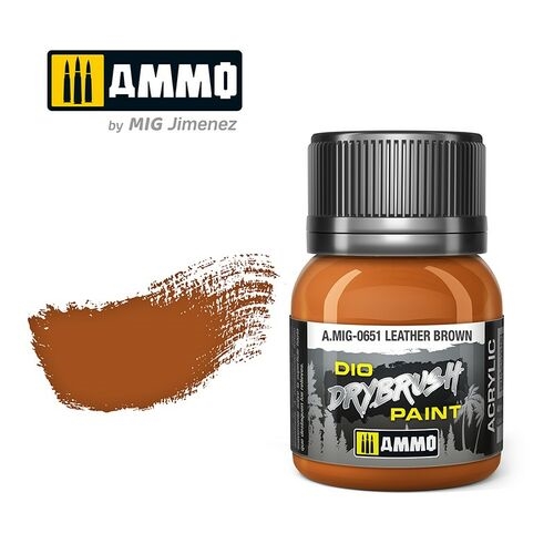  AMMO of Mig Jimenez A.MIG 0651 Leather Brown, 40 ML